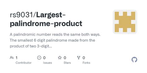 Largest palindrome made from product of two 3.